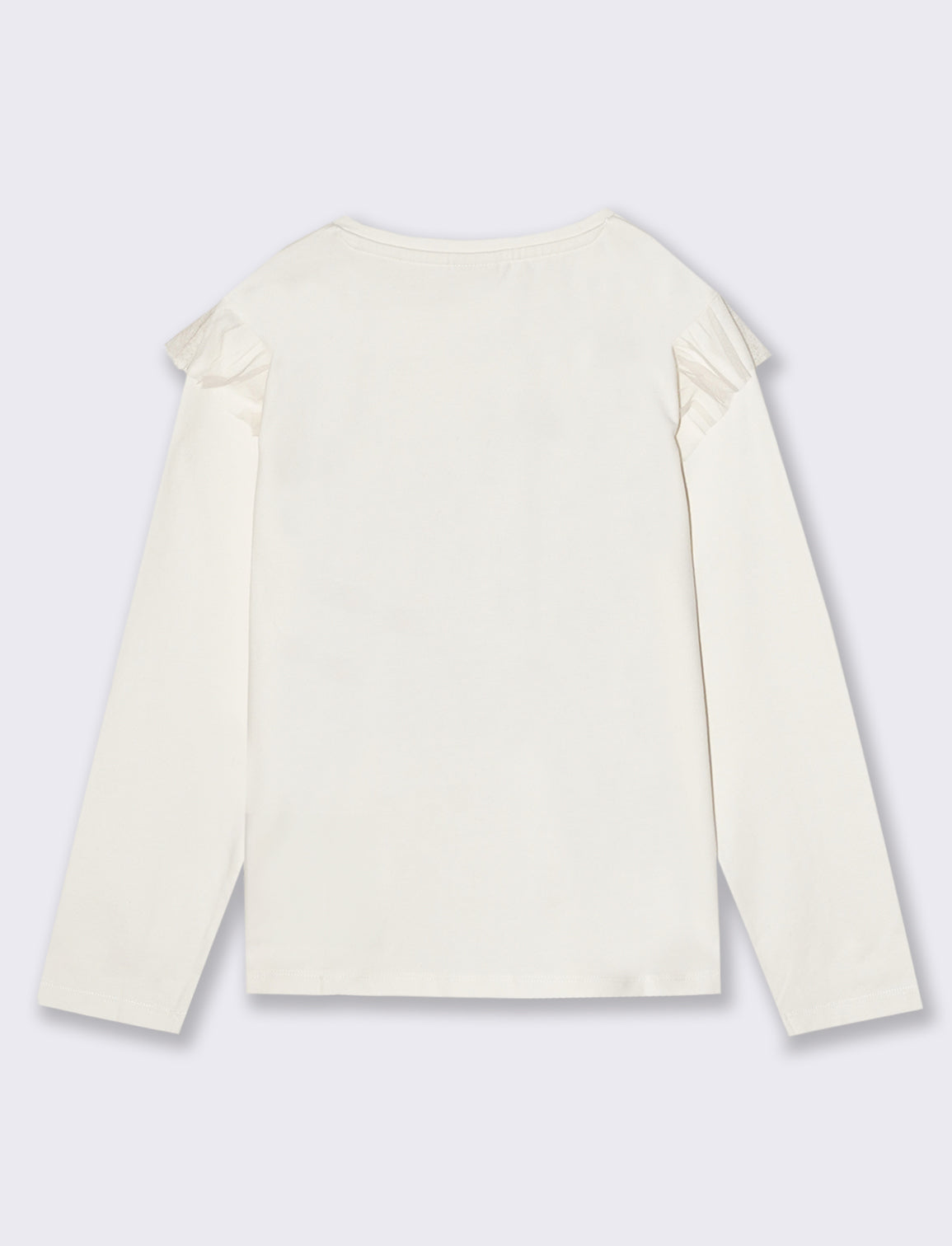 T-shirt da bambina manica lunga - Bianco sporco