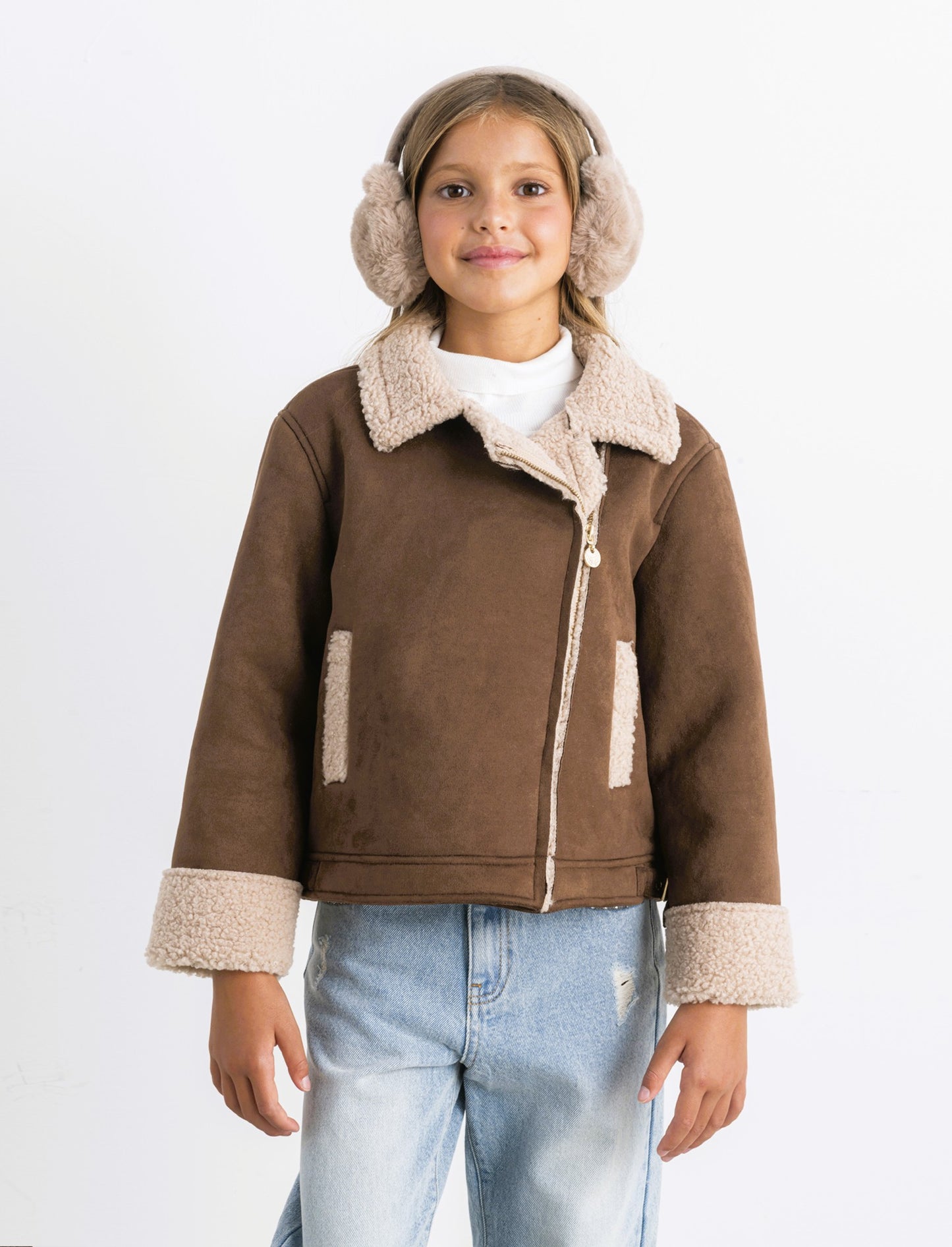Giacca stile biker bambina - biscotto