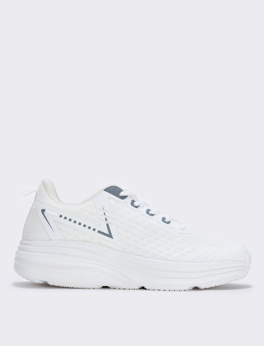 Men's white fabric sneakers - White