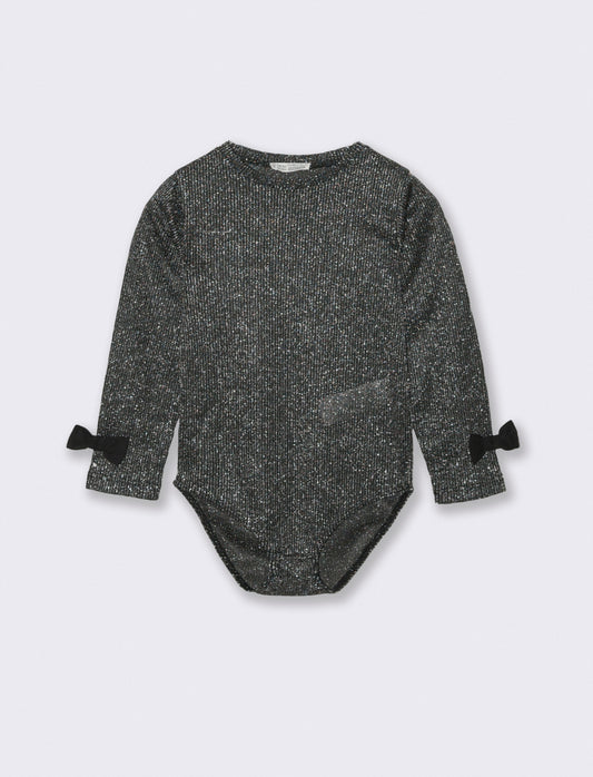 Body tessuto brillante - Nero
