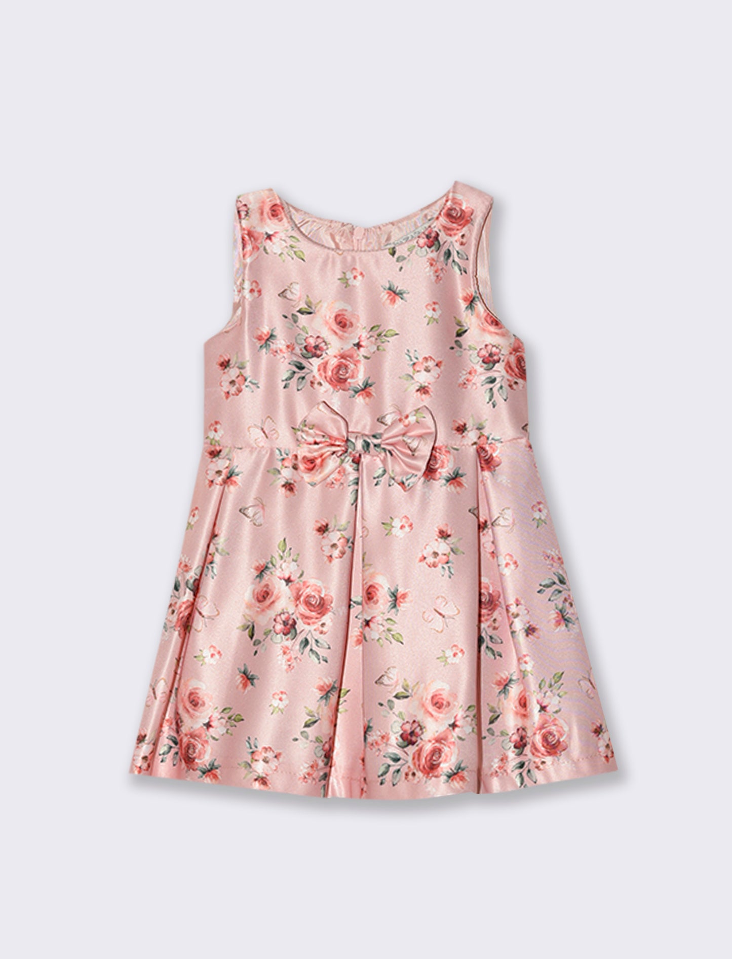 Abito elegante da neonata in tessuto fantasia floreale. - Fantasia