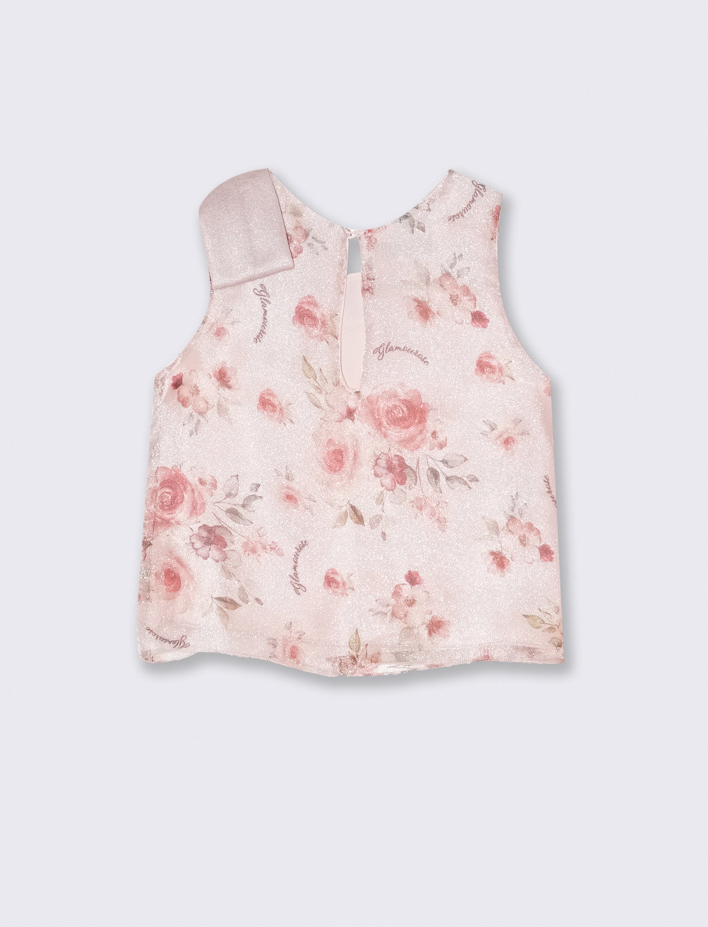 Canotta elegante da neonata in tessuto a fantasia floreale. - Fantasia