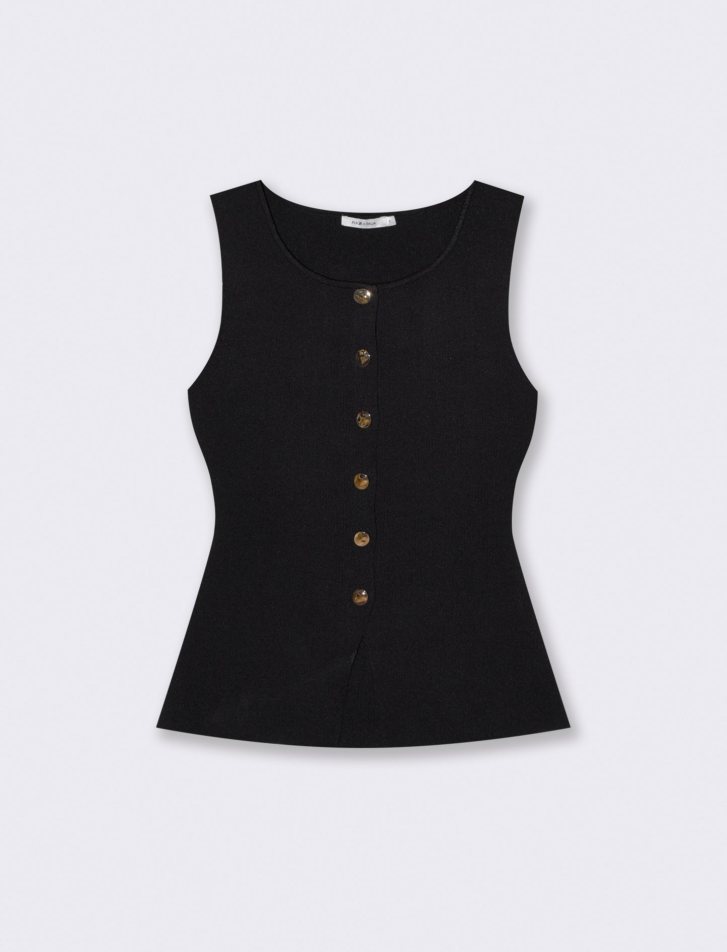 Knitted vest with buttons - Black