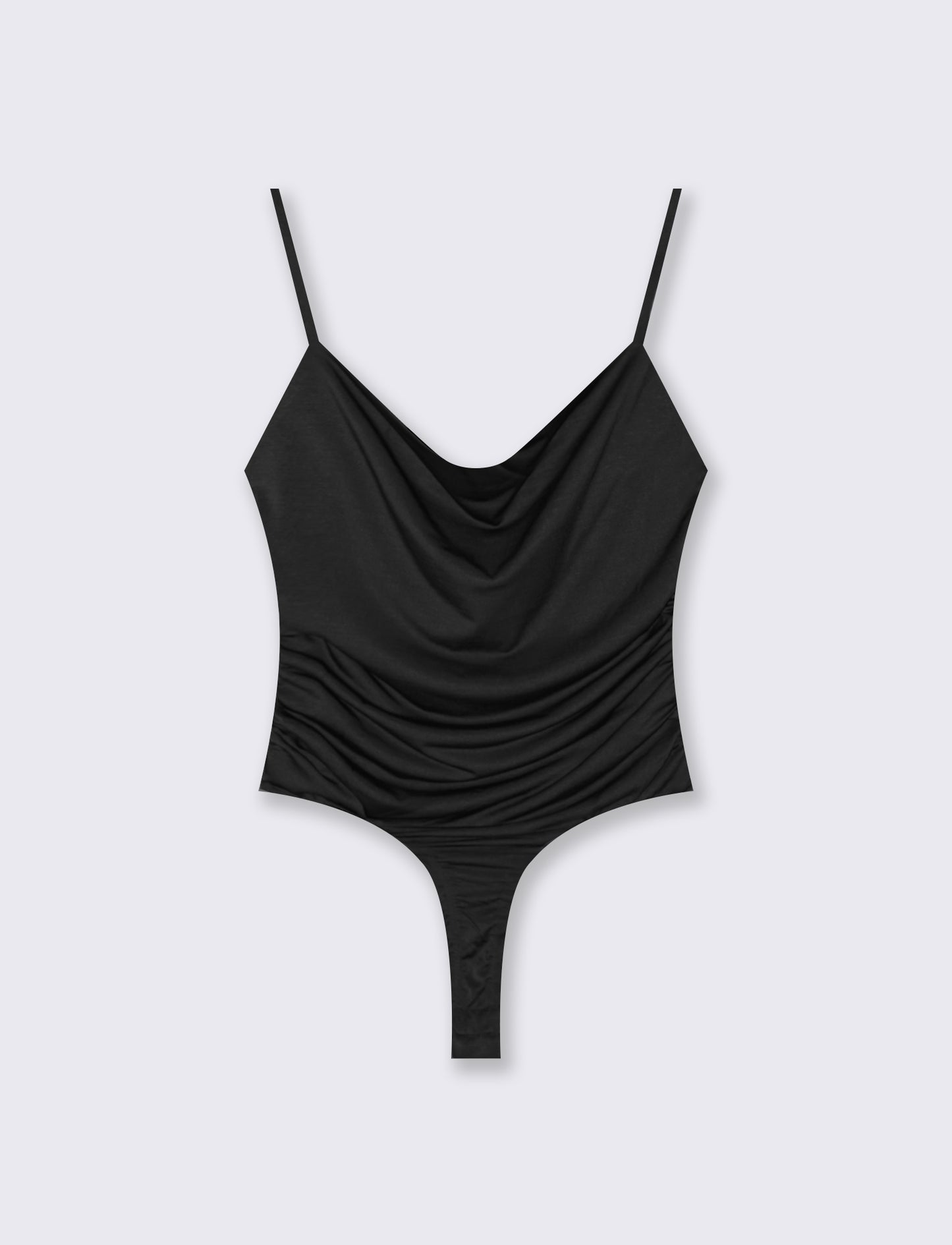 Body with straps and soft neckline - Black