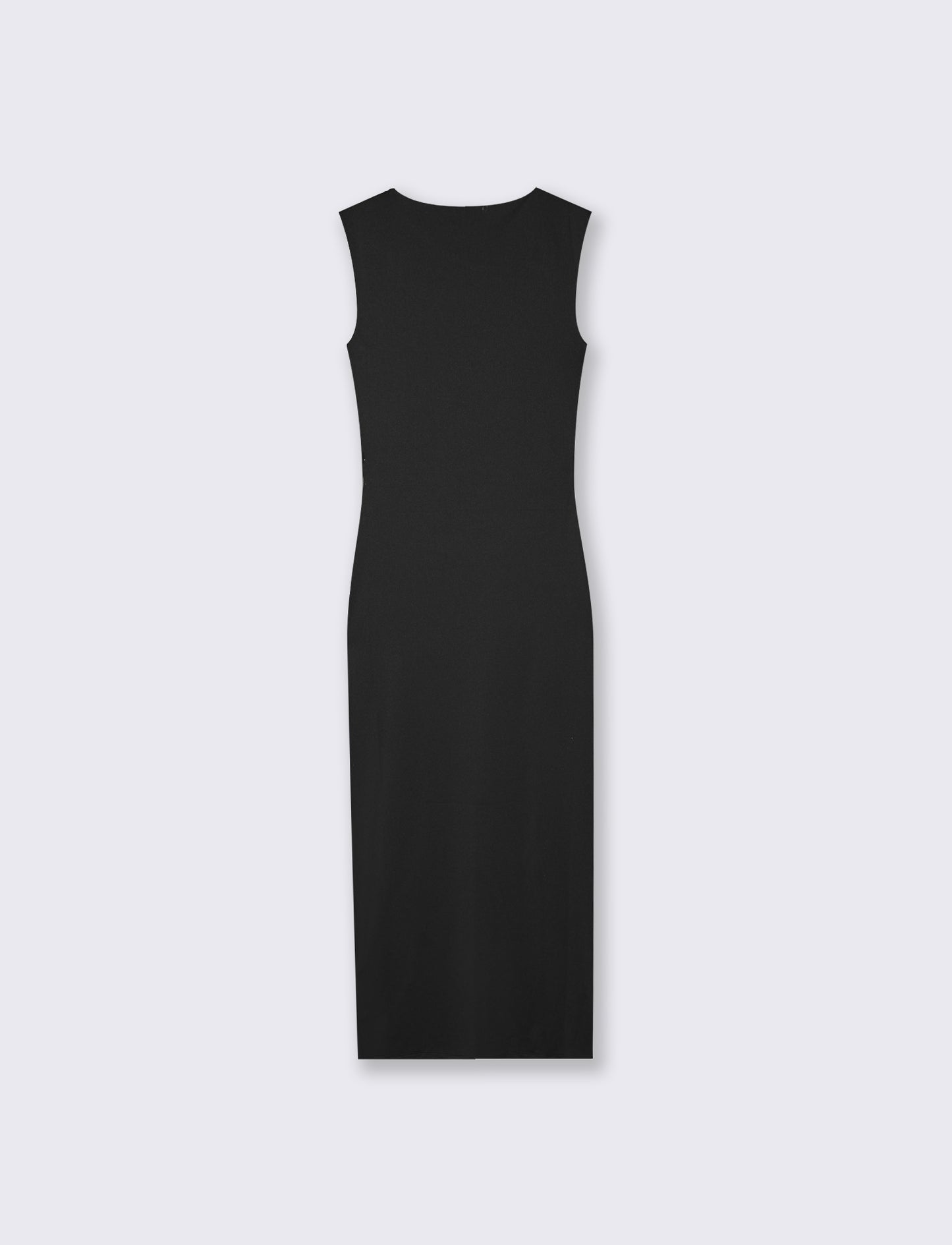 Vestito lungo asimmetrico con gioiello - Nero