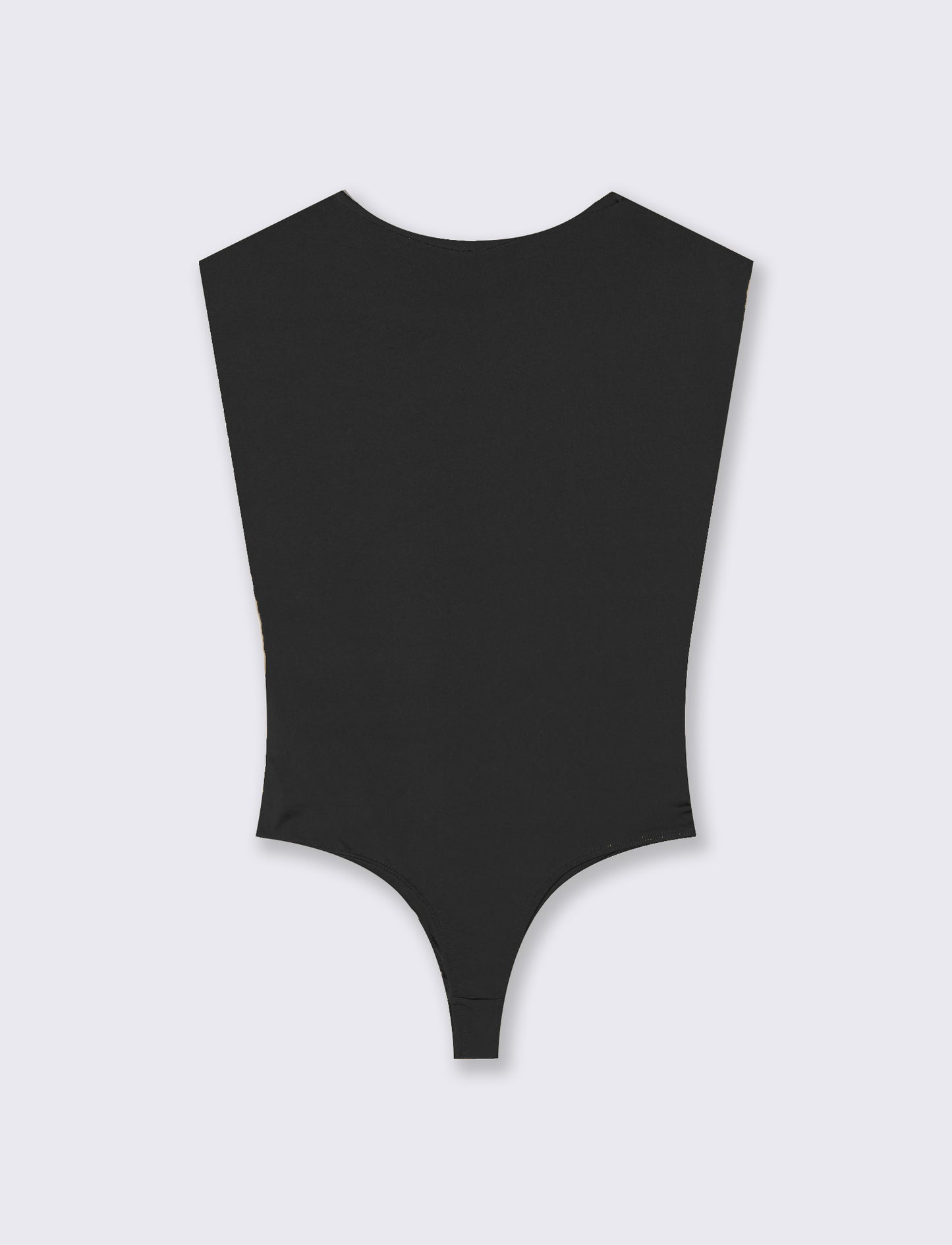 Body con arriccio su fianchi e spalle - Nero