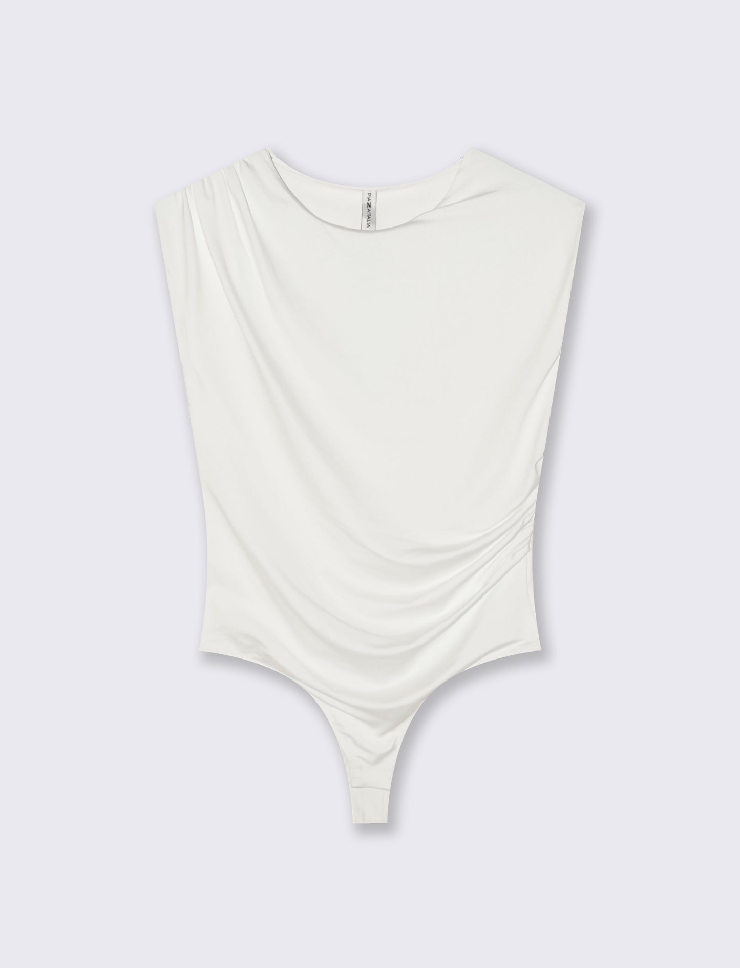 Body with ruching on hips and shoulders - White