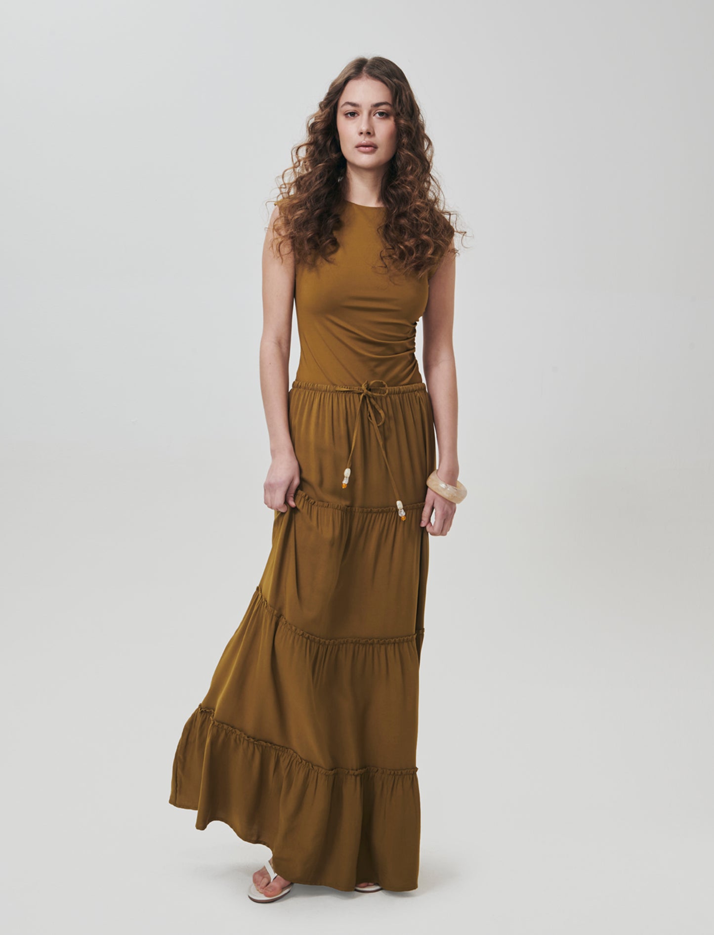 Body with ruching on hips and shoulders - Green