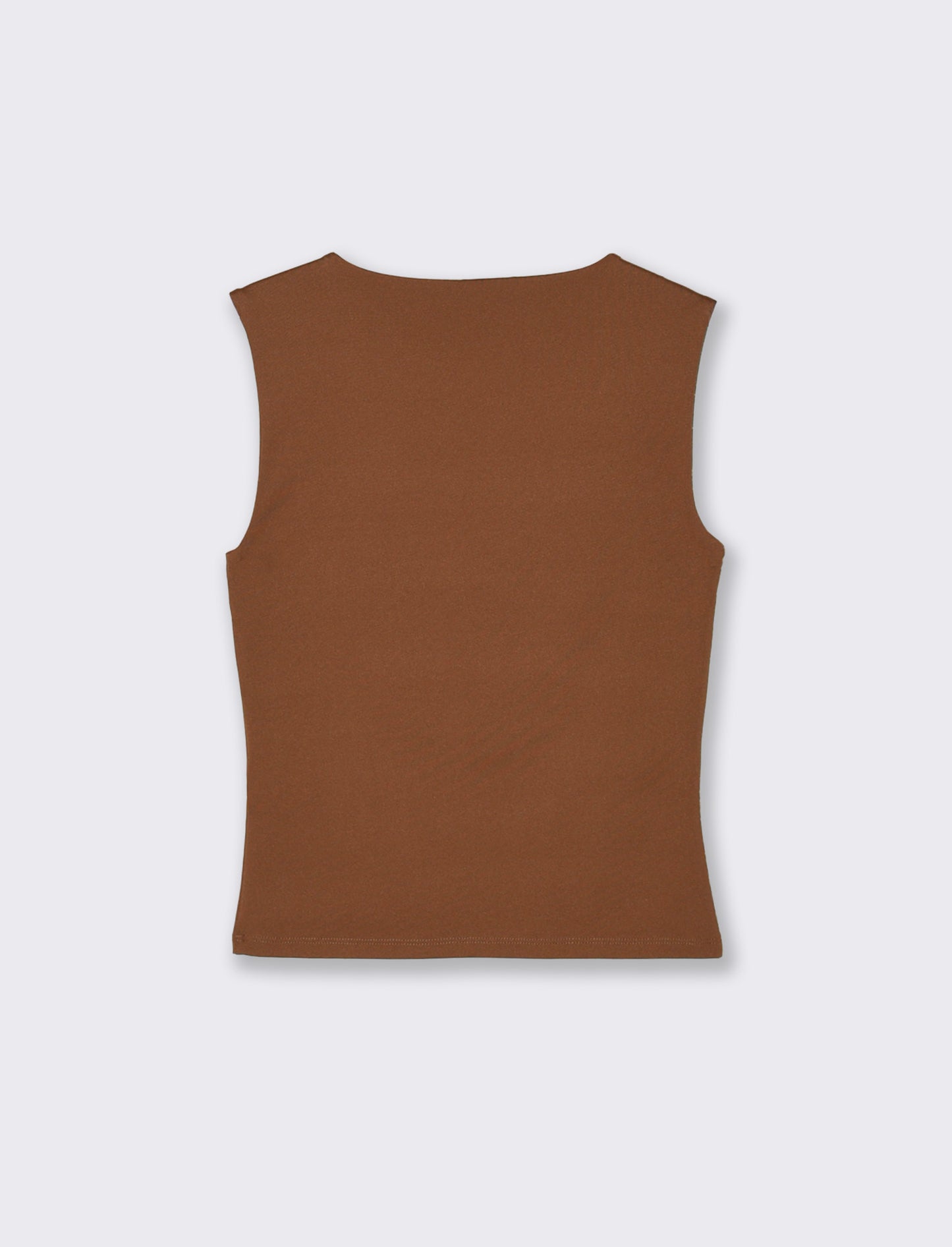 Top asimmetrico con dettaglio gioiello - Marrone tabacco
