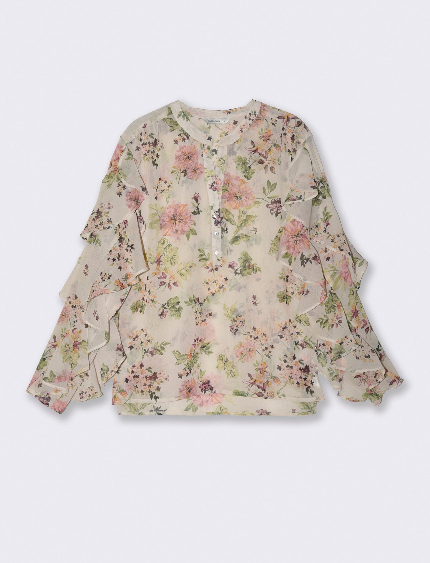 Blusa con rouches e scollo a V - var 1