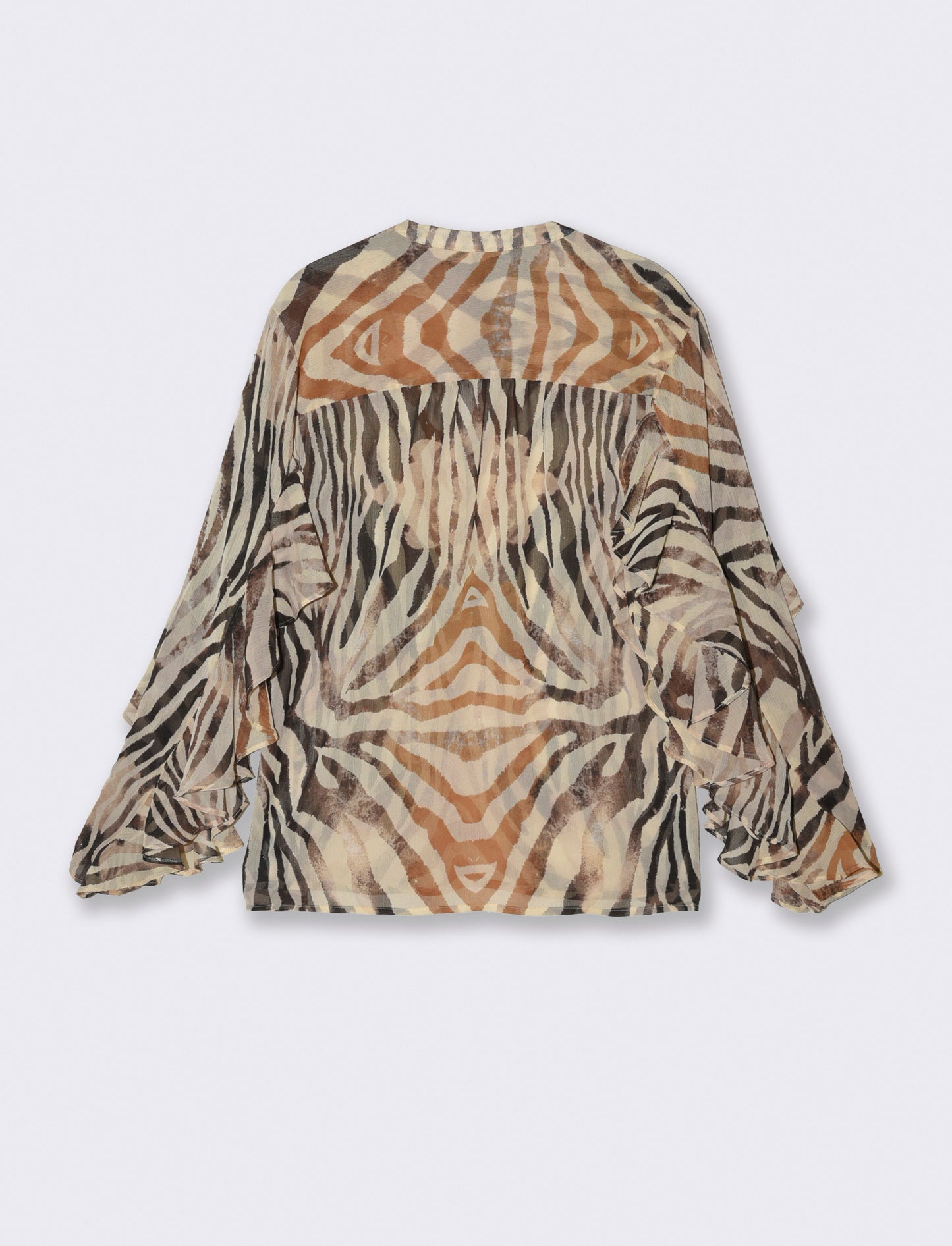 Blouse with ruffles and V-neck - 