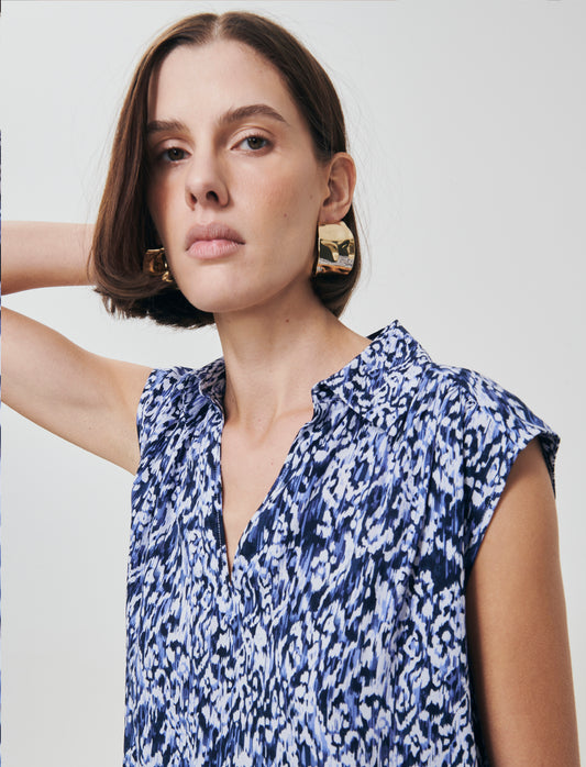 Blusa Giro Maniche Stampata Scollo a V - var 2