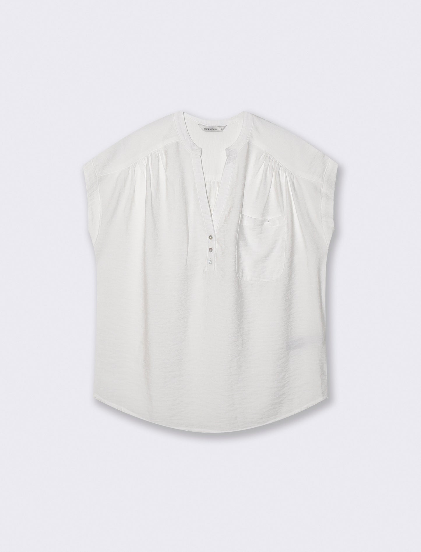 Blusa Giro Manica con Tasca - Avorio