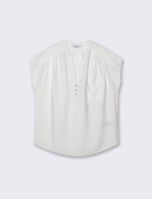 Sleeve Pocket Blouse - Beige