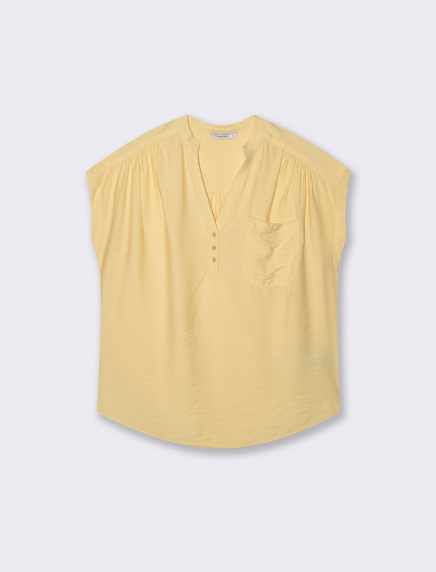 Blusa Giro Manica con Tasca - Giallo pastello