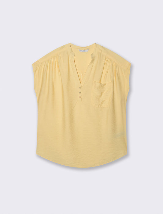 Blusa Giro Manica con Tasca - Giallo pastello