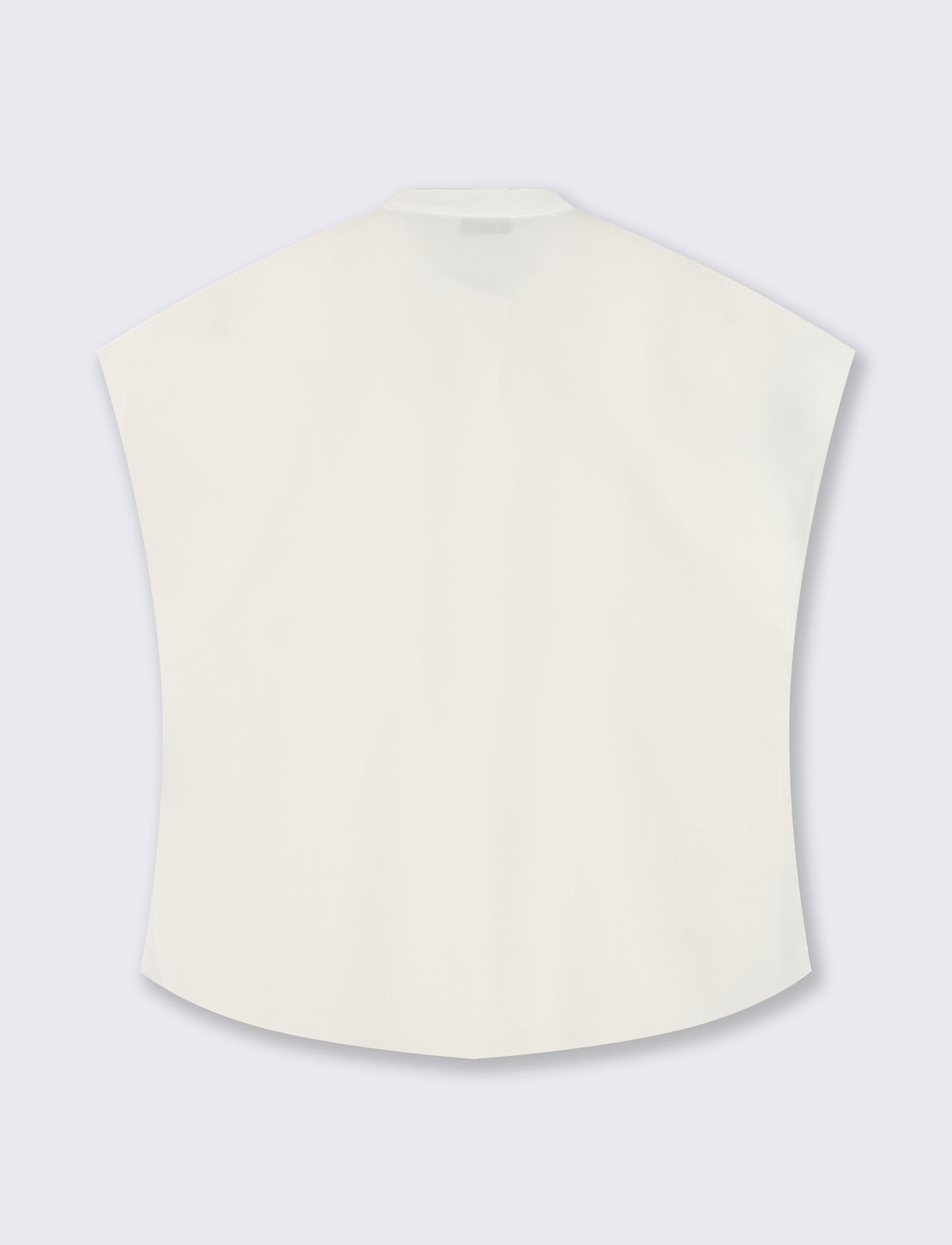 Blouse with Korean collar and slits - Beige