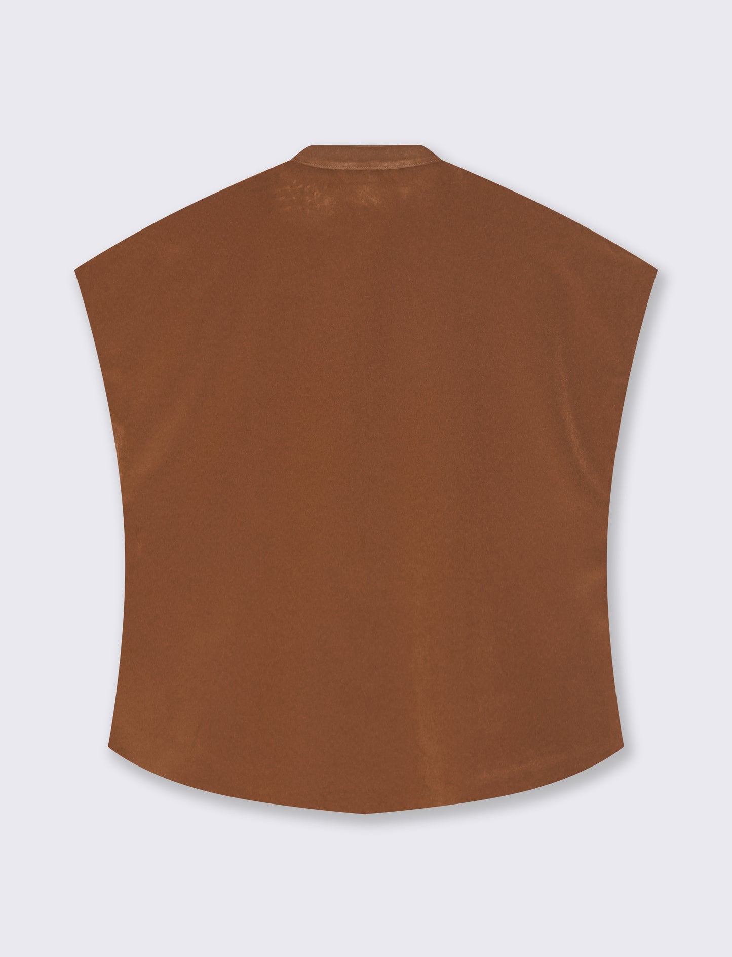 Blouse with Korean collar and slits - Brown