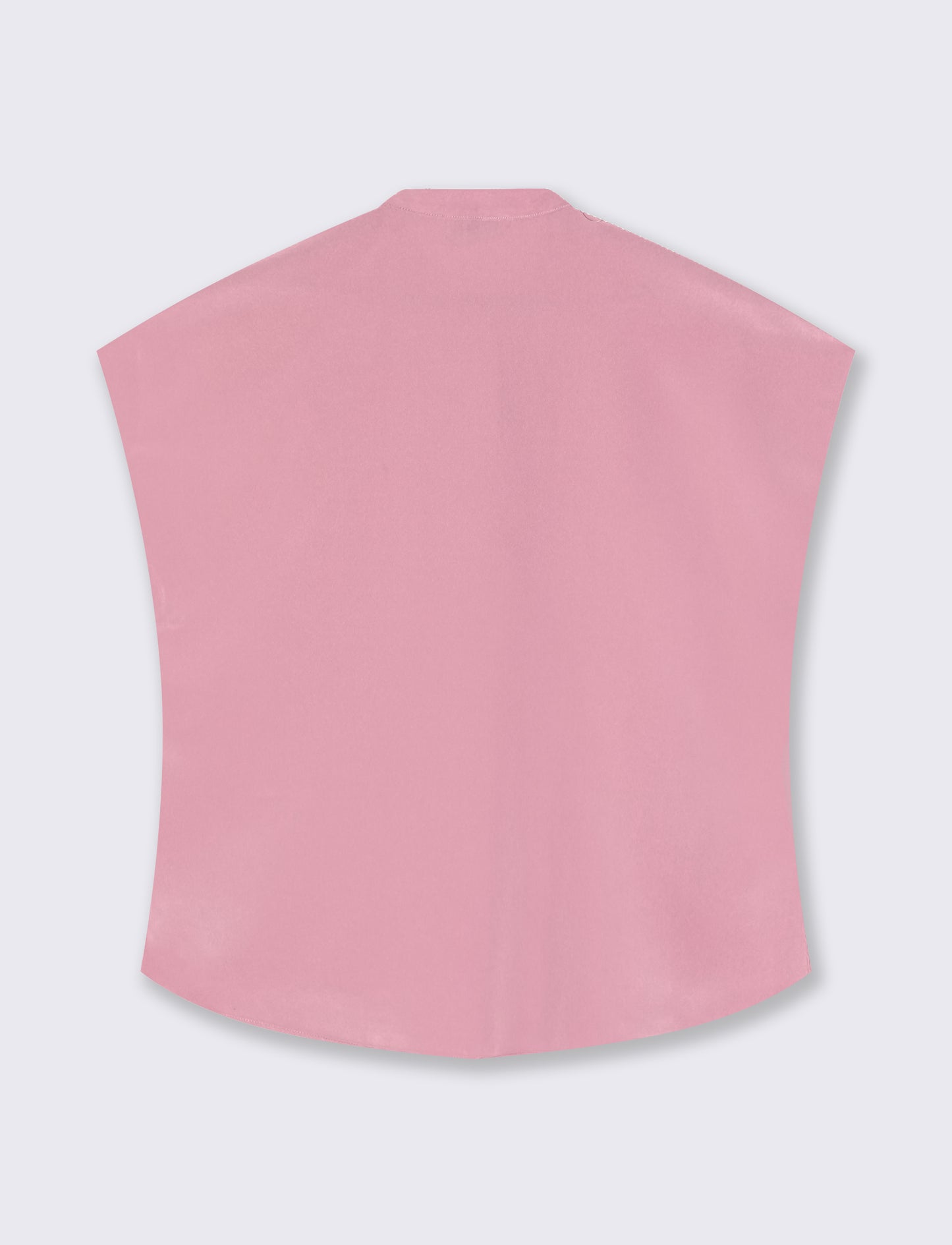 Blusa con colletto coreano e spacchi - Rosa polvere