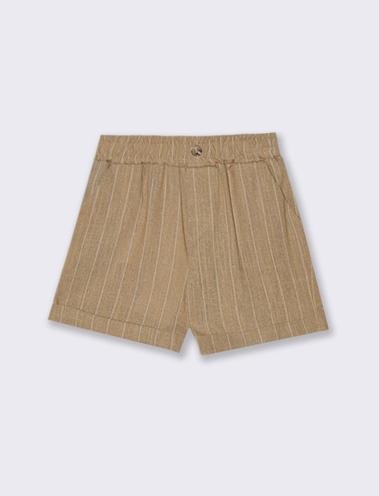 pantaloncini in misto lino - Beige