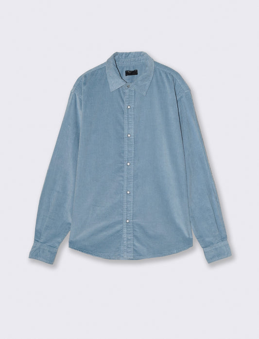 CAMICIA IN VELLUTO - Celeste