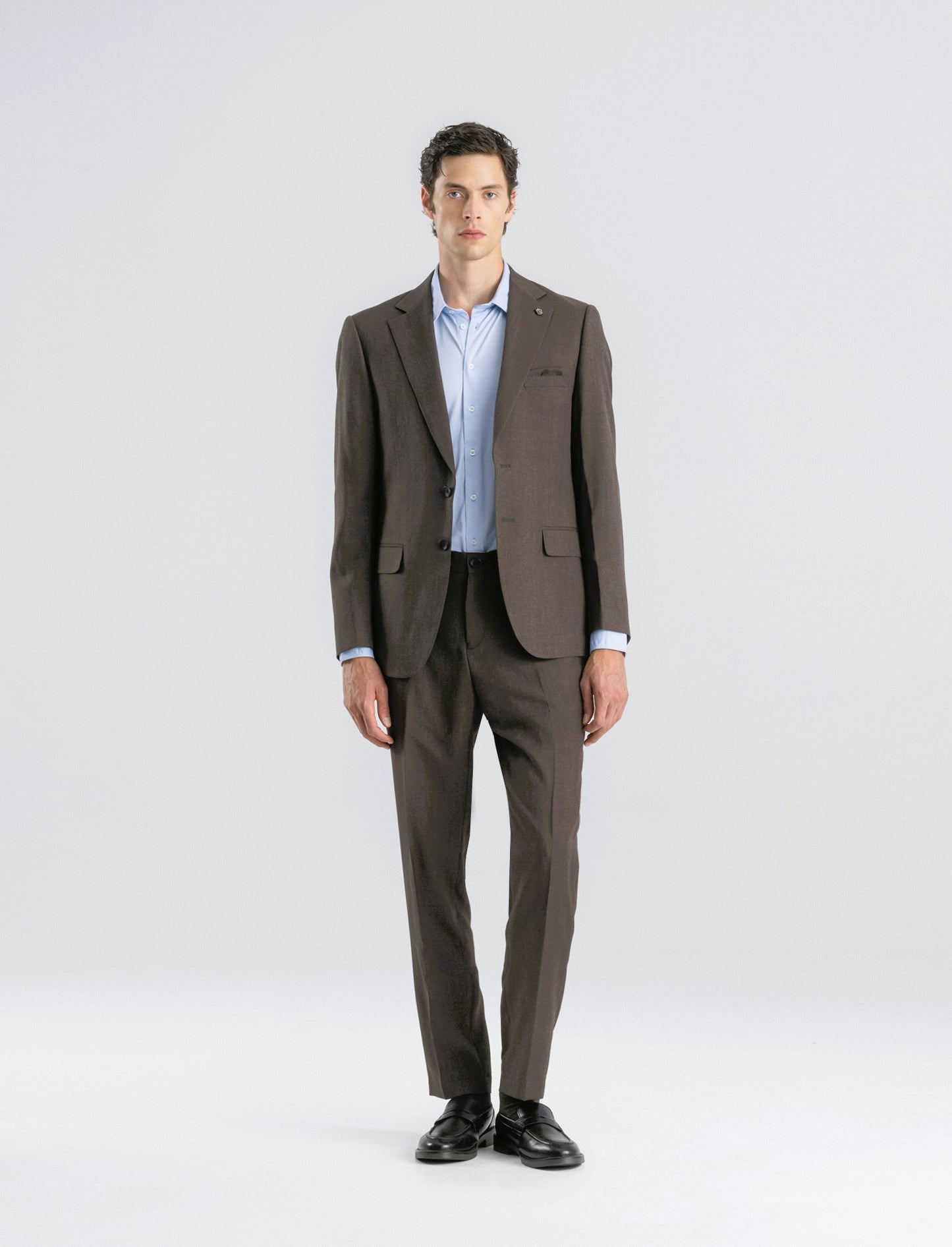 PANTALONI DA COMPLETO A QUADRI FORMAL FIT: - Moro