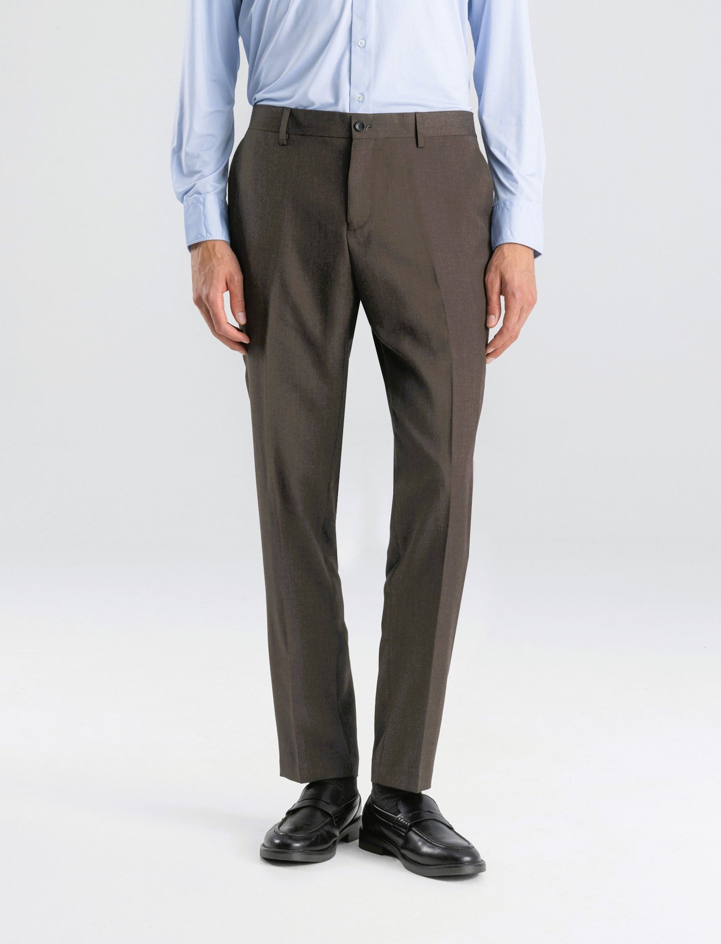 PANTALONI DA COMPLETO A QUADRI FORMAL FIT: - Moro