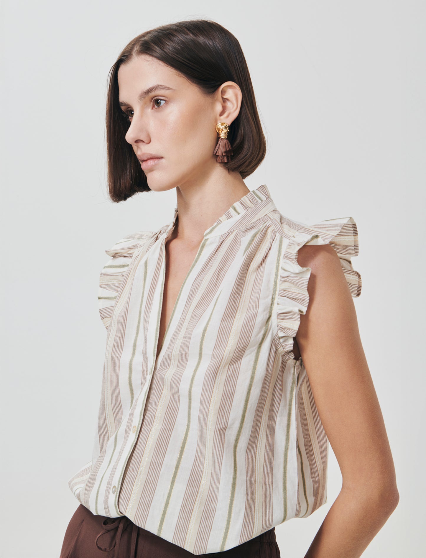 Camicia Giro Maniche con Rouches e Colletto - var 1