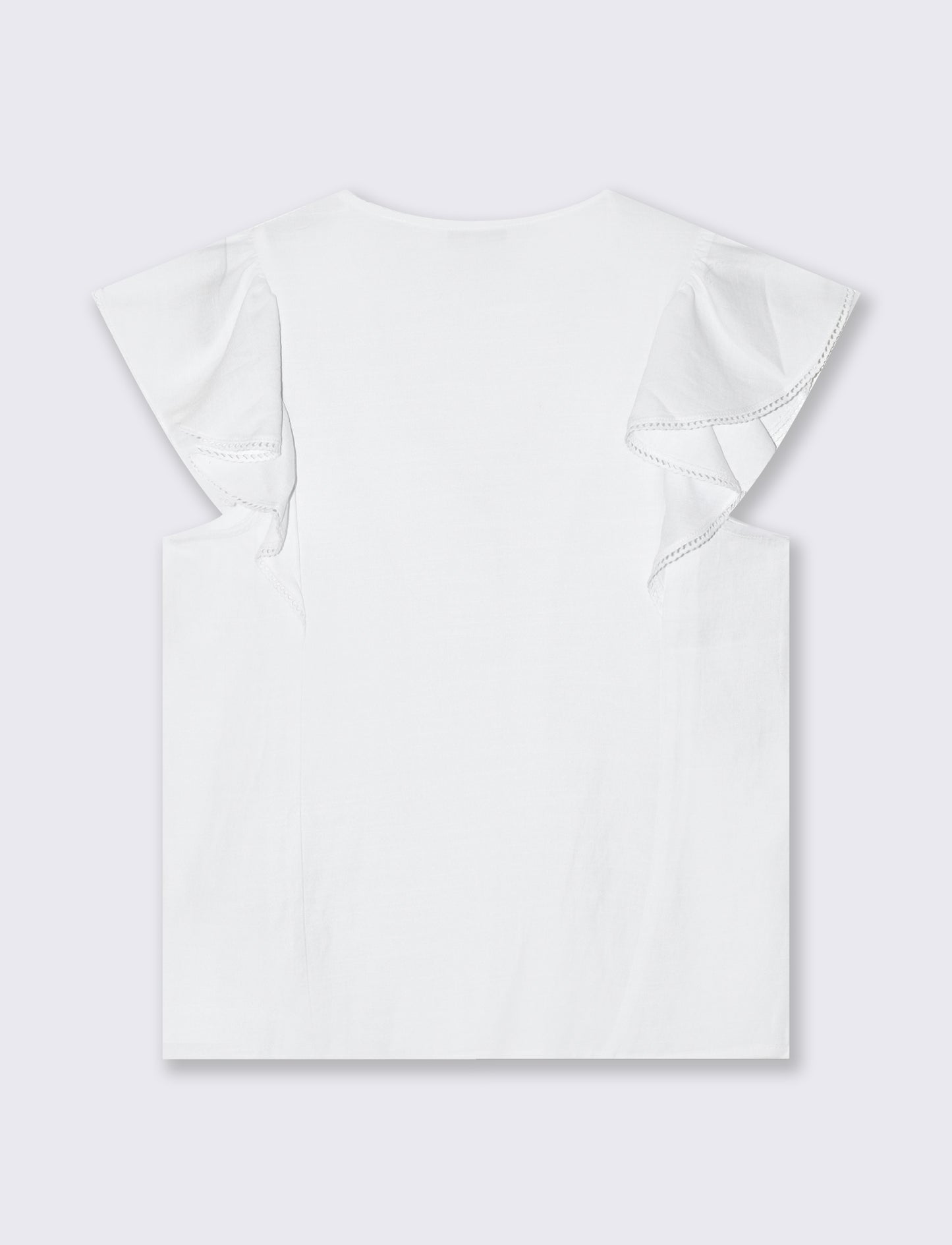 Camicia Giro Maniche con Rouches - Bianco