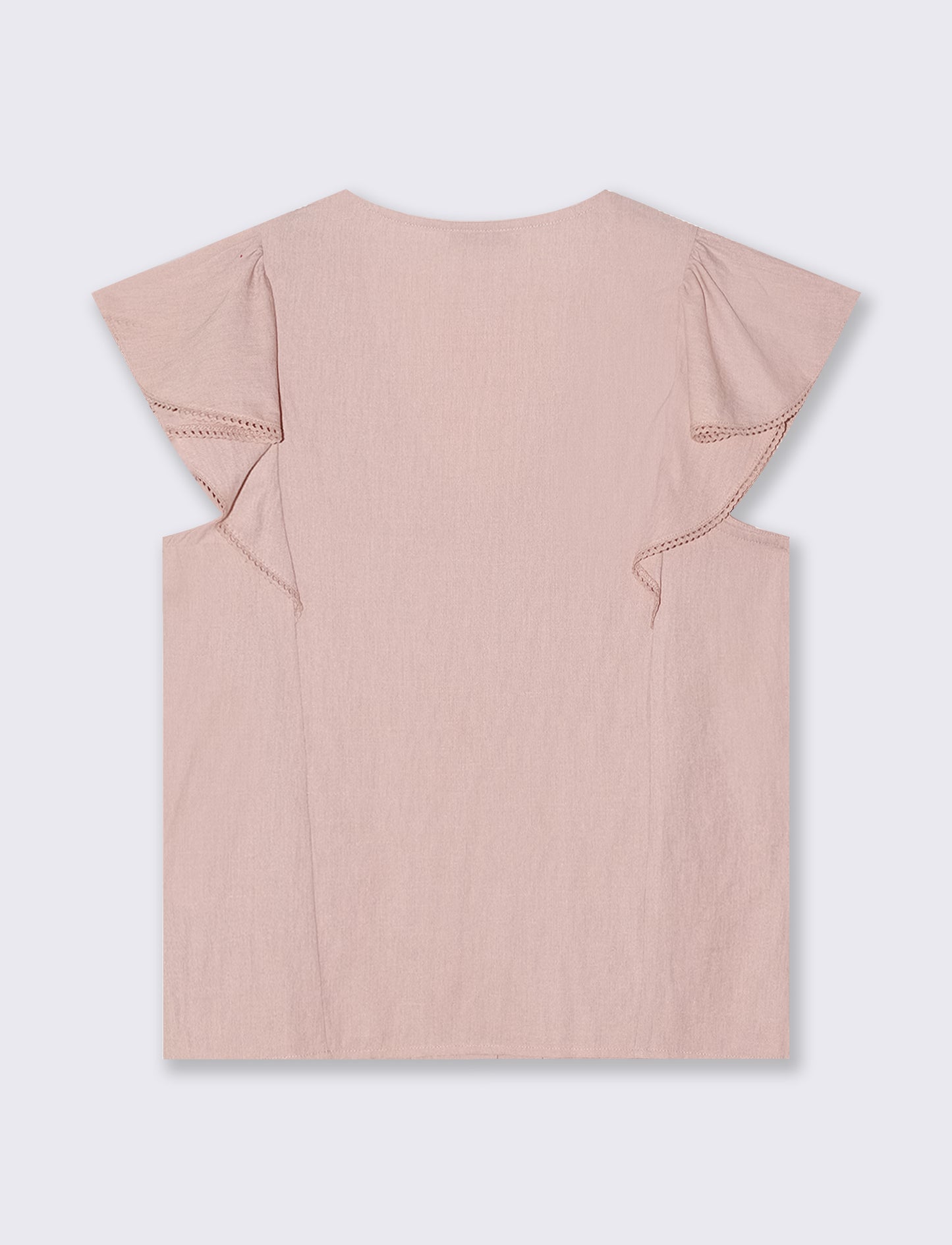 Camicia Giro Maniche con Rouches - Rosa antico