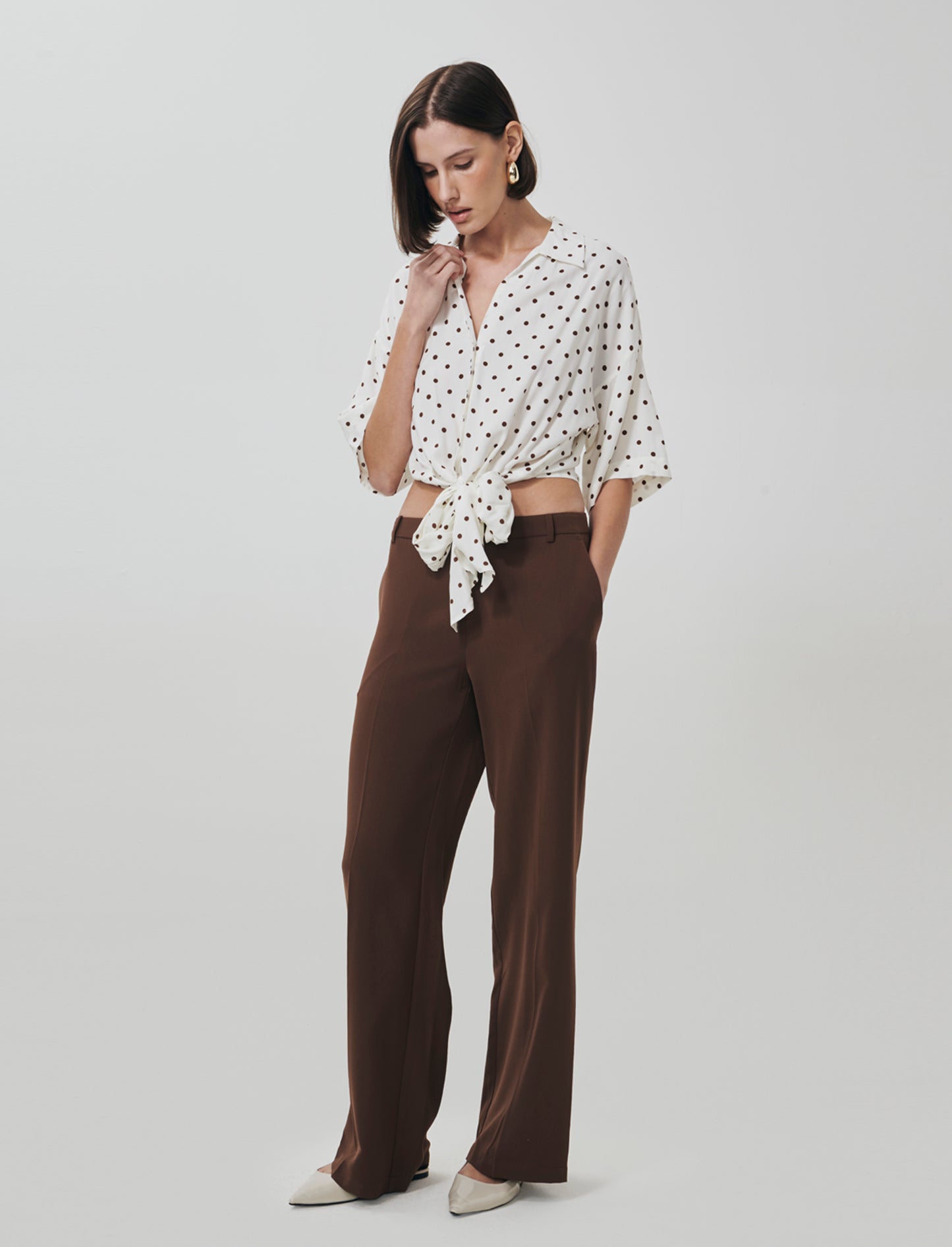 Camicia Stampata Mezza Manica con Nodo - var 2