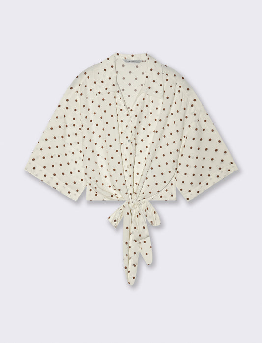 Camicia Stampata Mezza Manica con Nodo - var 2
