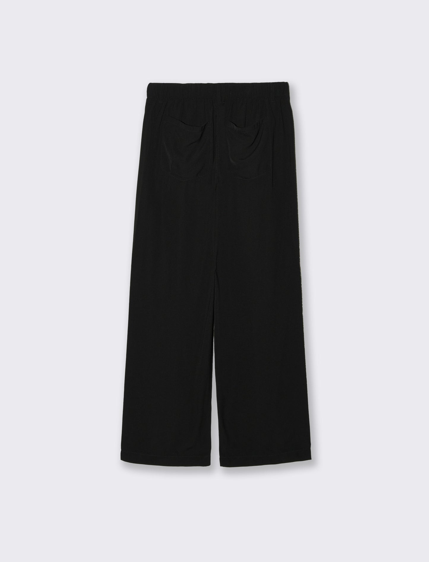 Wide Leg Jogger Pants with Drawstring - Black