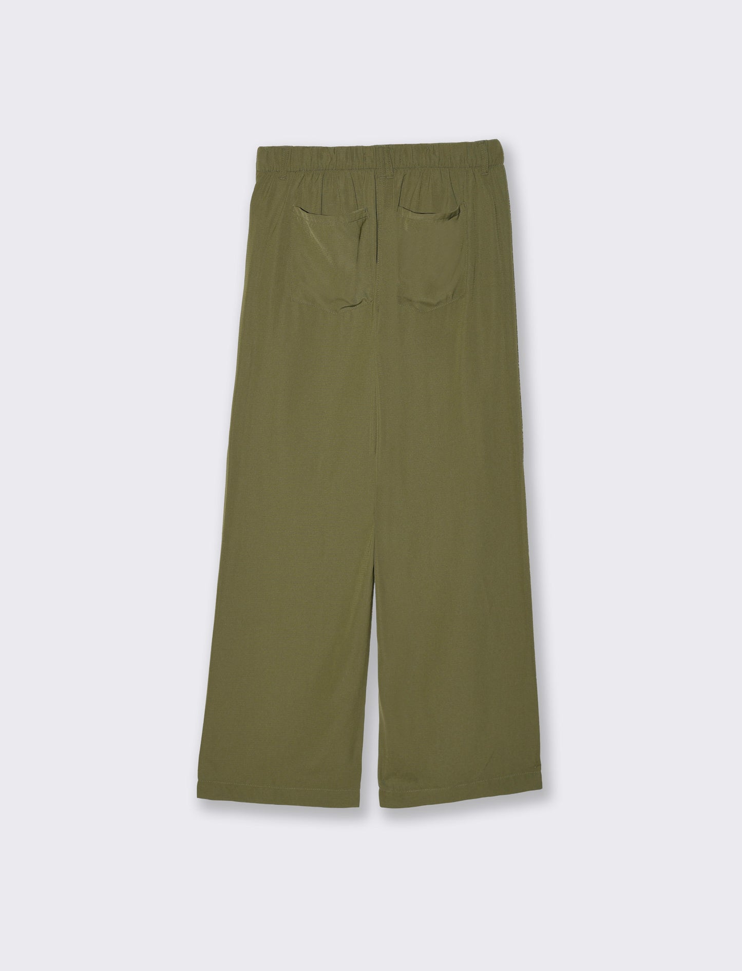 Wide Leg Jogger Pants with Drawstring - Green