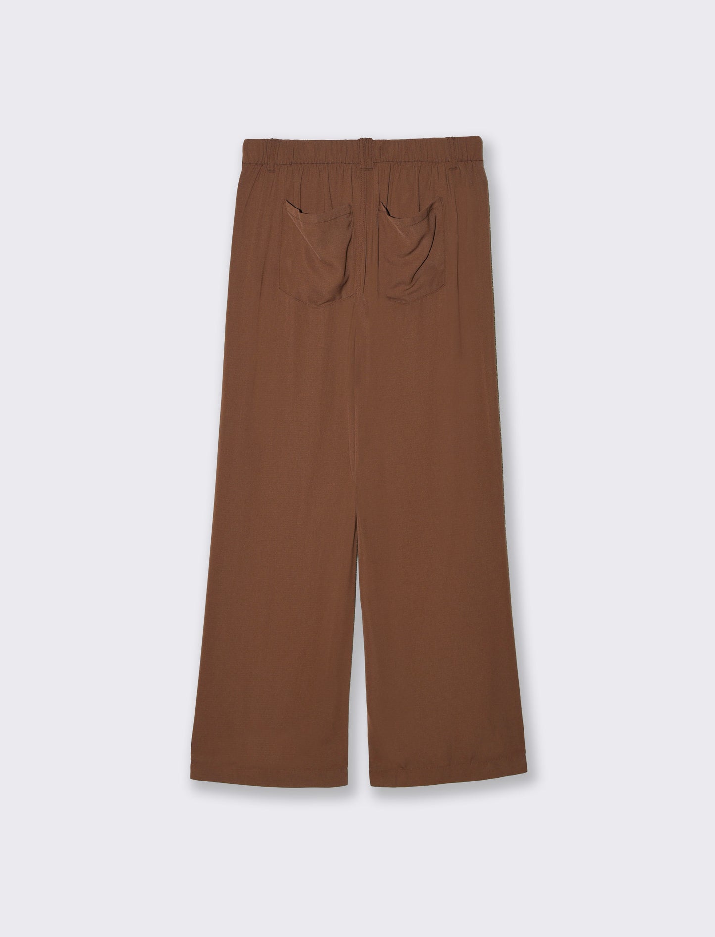 Wide Leg Jogger Pants with Drawstring - Brown