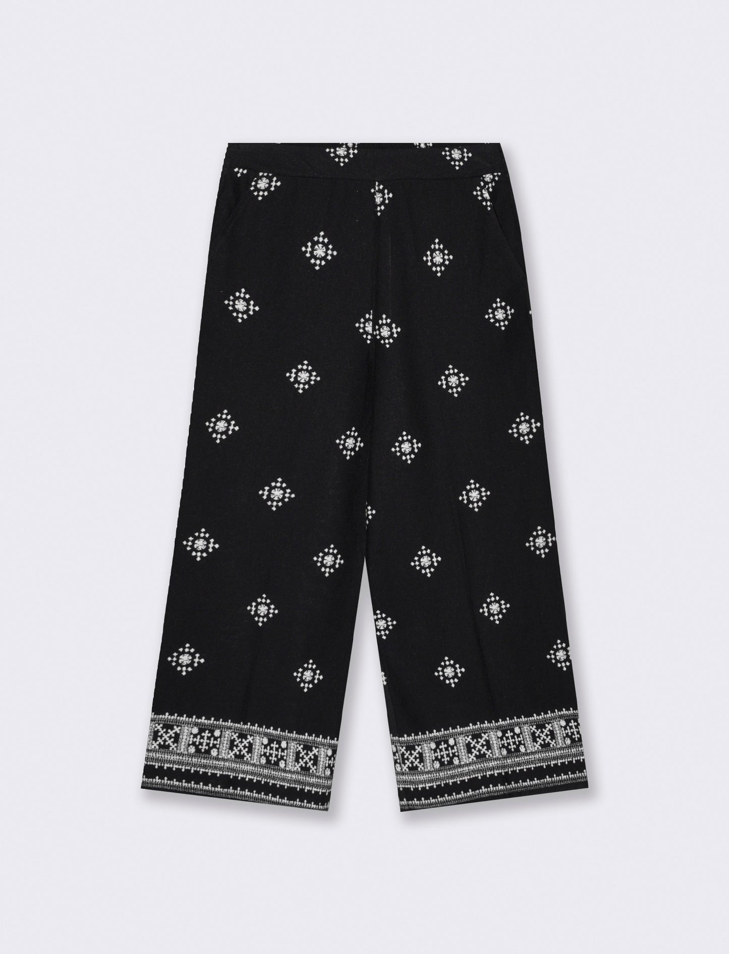 Pantalone Coulotte Misto Lino con Elastico - var 1