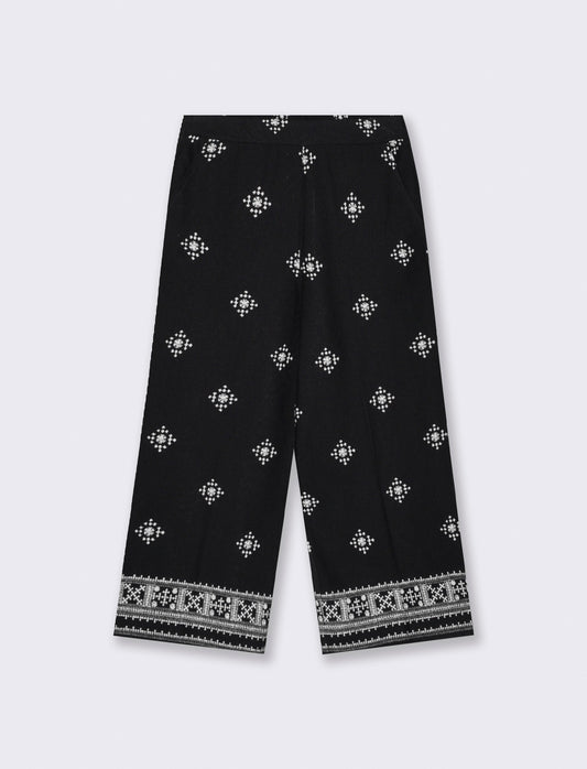Pantalone Coulotte Misto Lino con Elastico - var 1