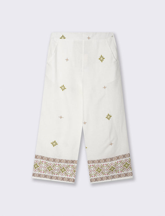 Pantalone Coulotte Misto Lino con Elastico - var 2