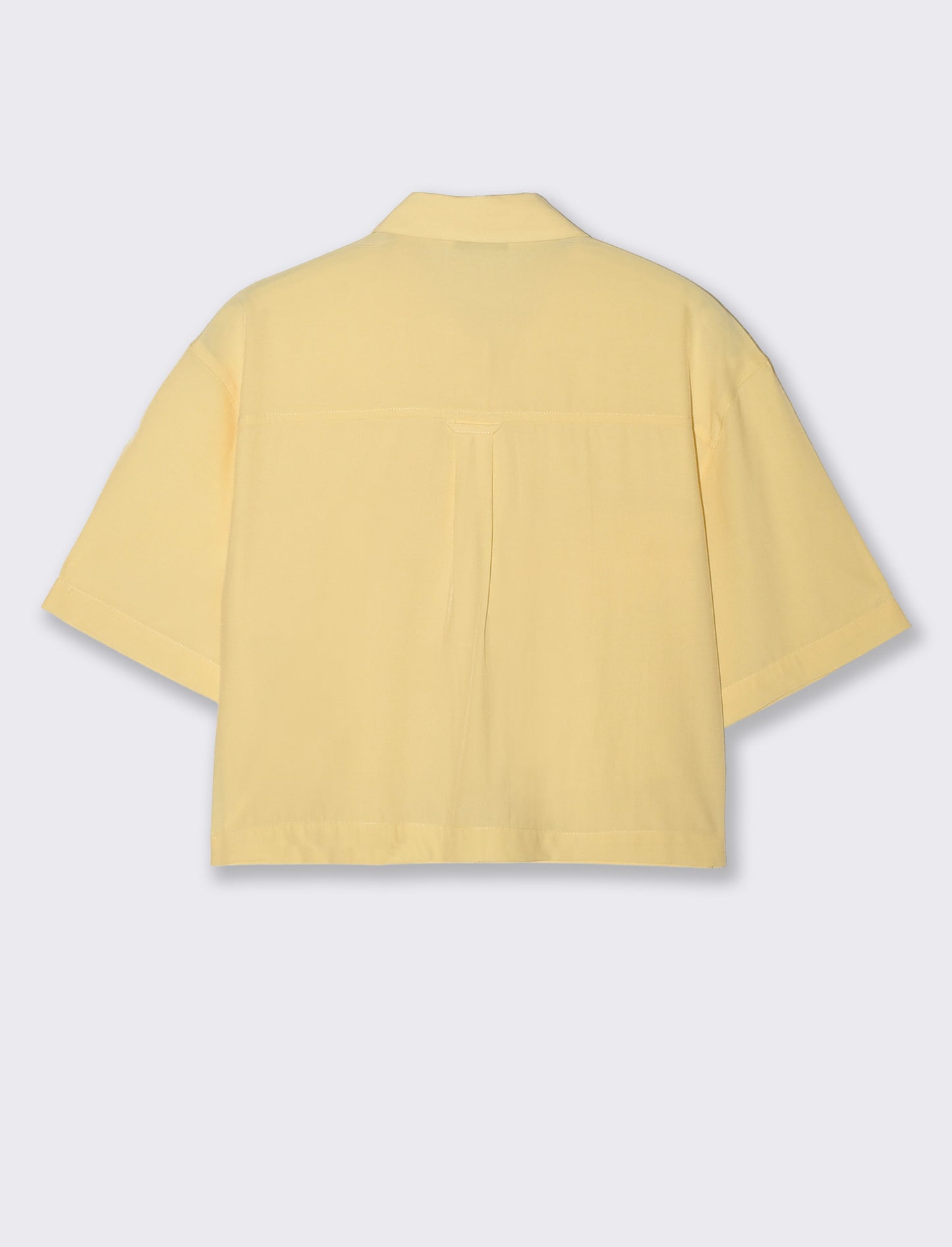 Short Sleeve Shirt with Patch Pockets - Yellow