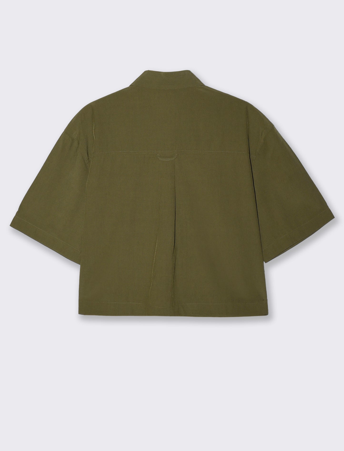 Short Sleeve Shirt with Patch Pockets - Green