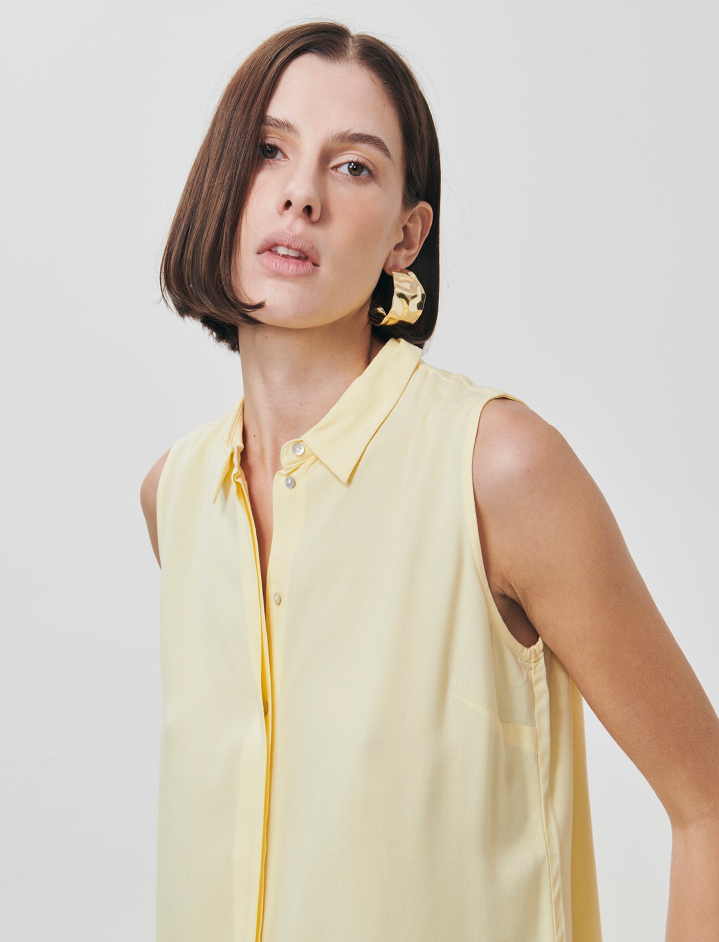 Camicia Giro Manica Basica - Giallo pastello