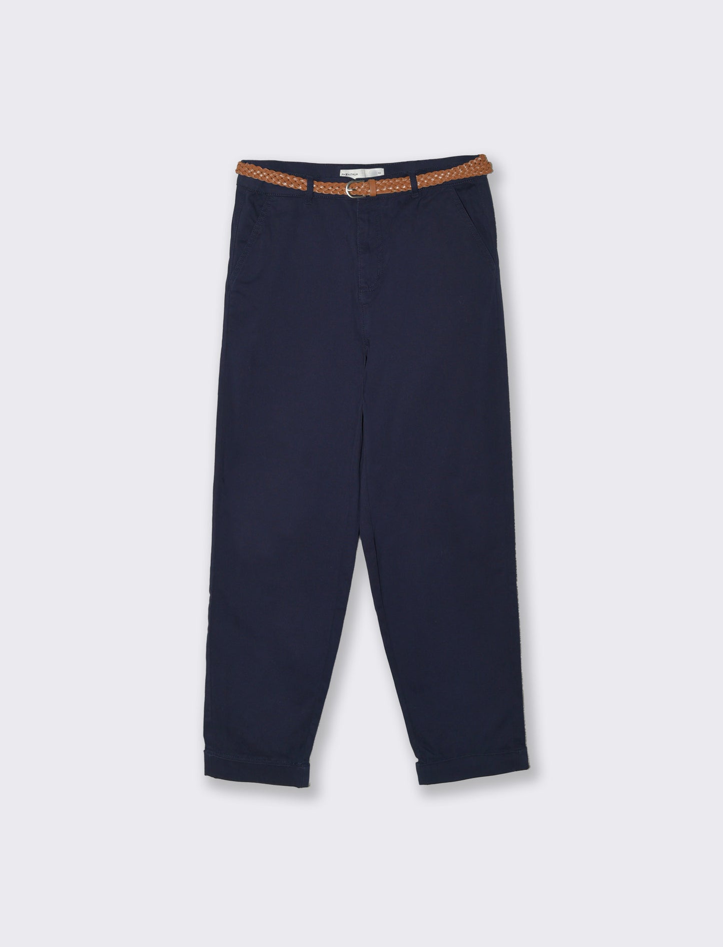 Pantalone con cintura e risvolto elegante - Blu