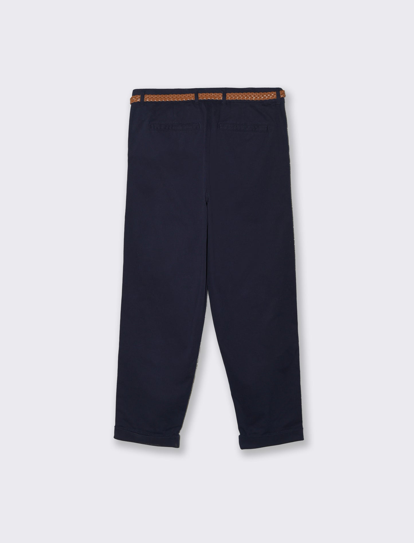 Pantalone con cintura e risvolto elegante - Blu