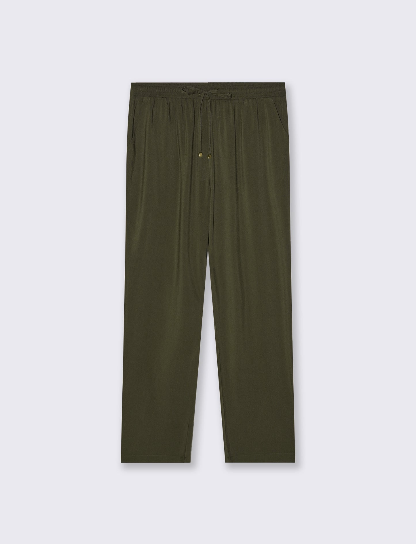 Drawstring Pants with Elastic - Green