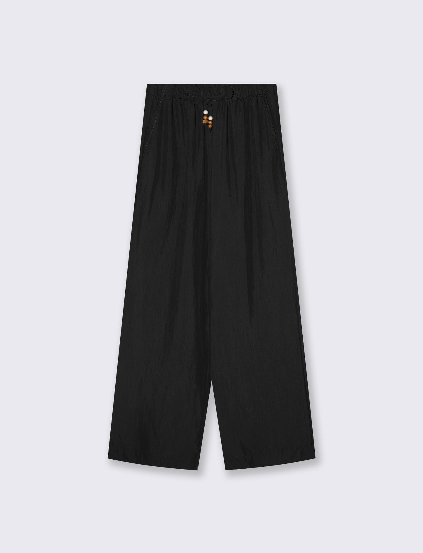 Pantalone con coulisse e tasche - Nero