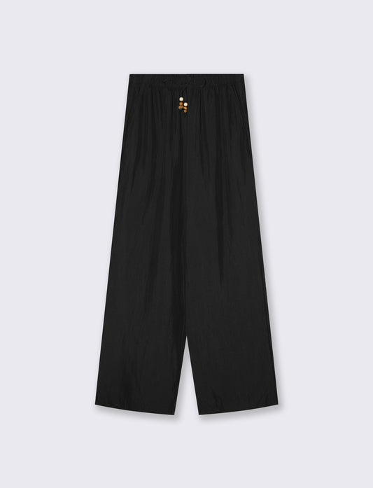 Pantalone con coulisse e tasche - Nero