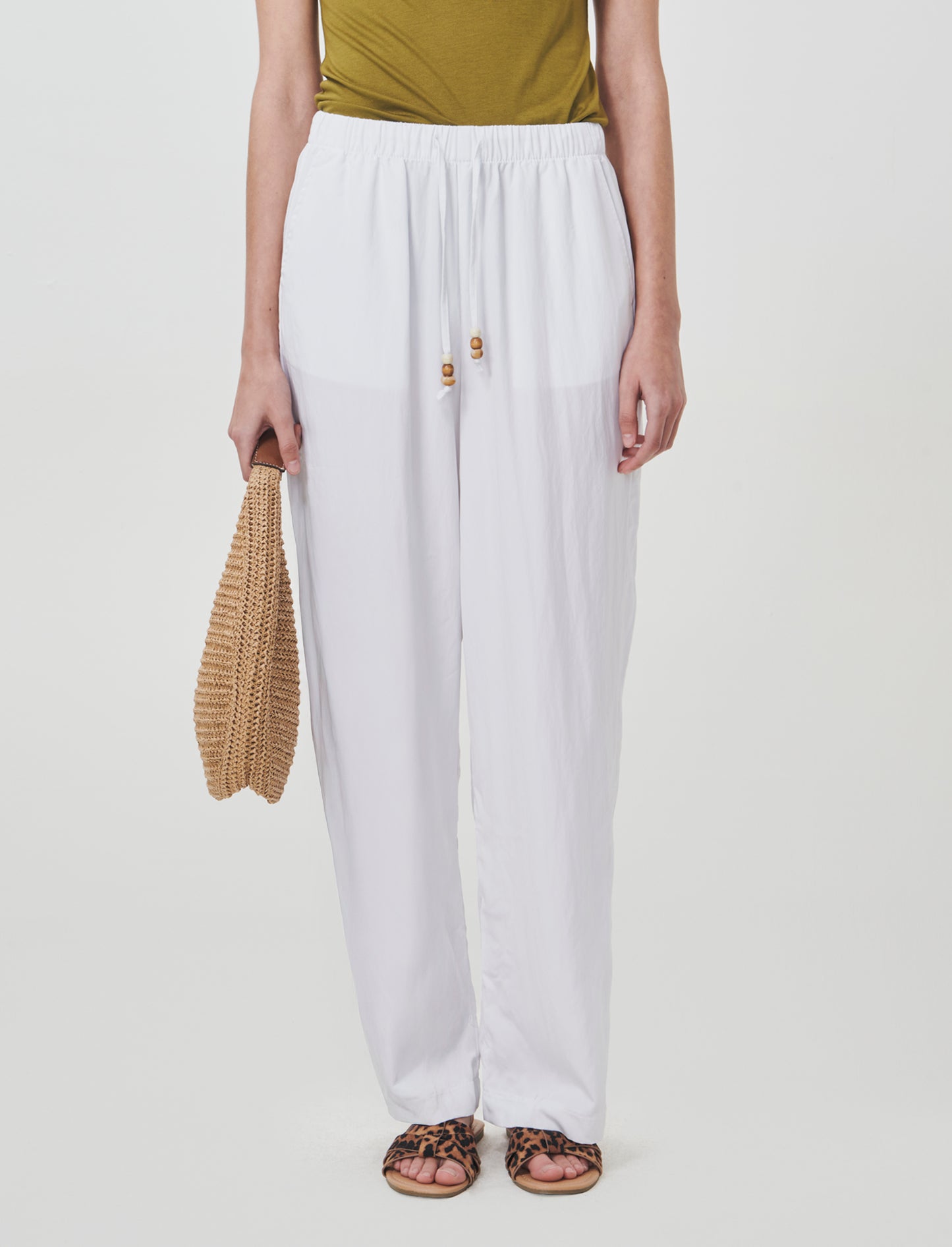 Pantalone con coulisse e tasche - Bianco