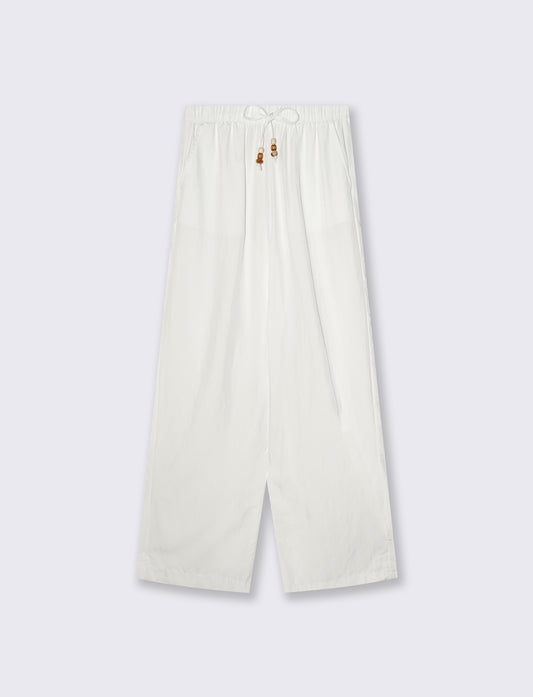 Pantalone con coulisse e tasche - Bianco