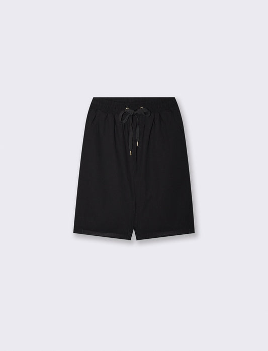 Bermuda con coulisse ed elastico - Nero