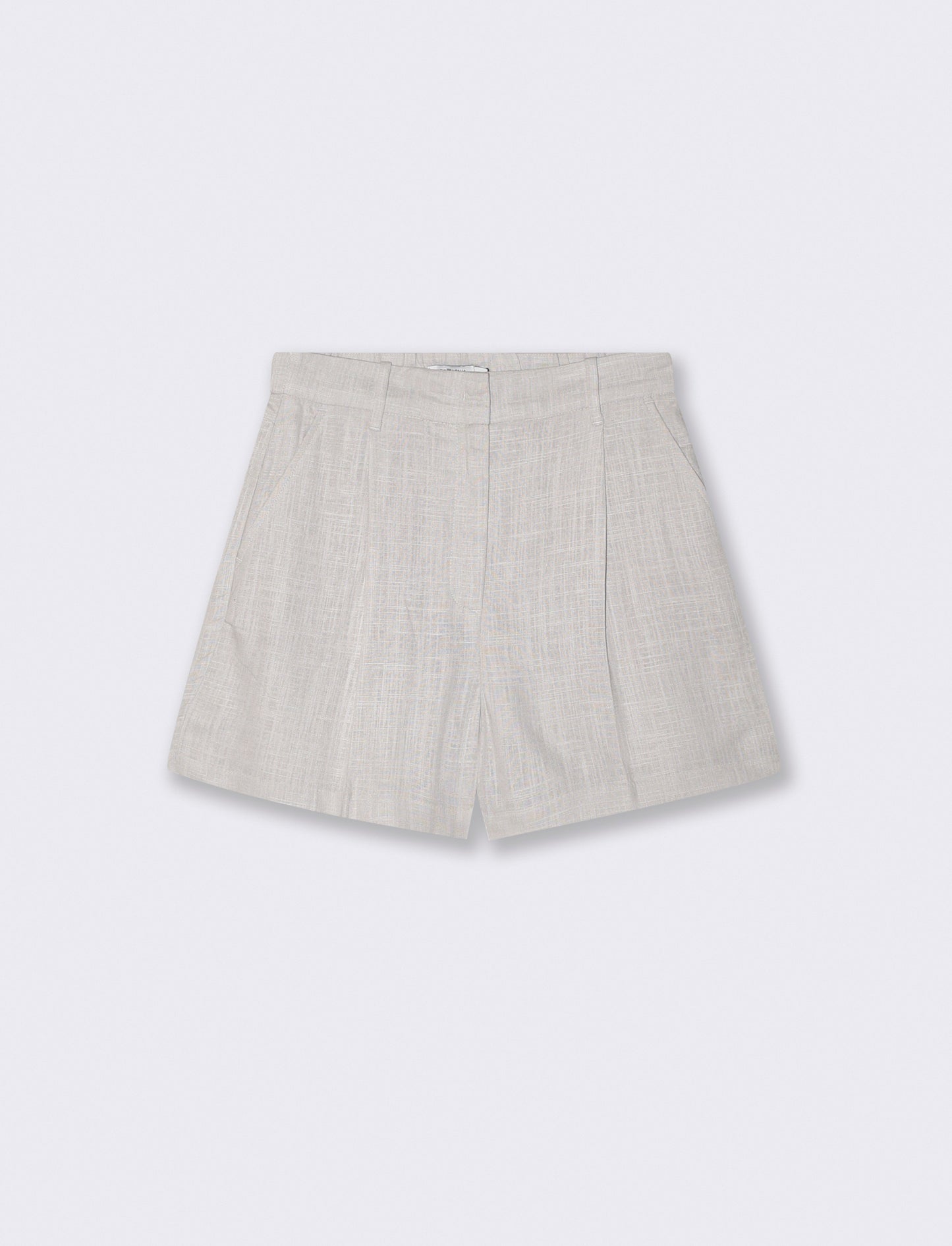 Shorts with Elastic and American Pockets - Beige